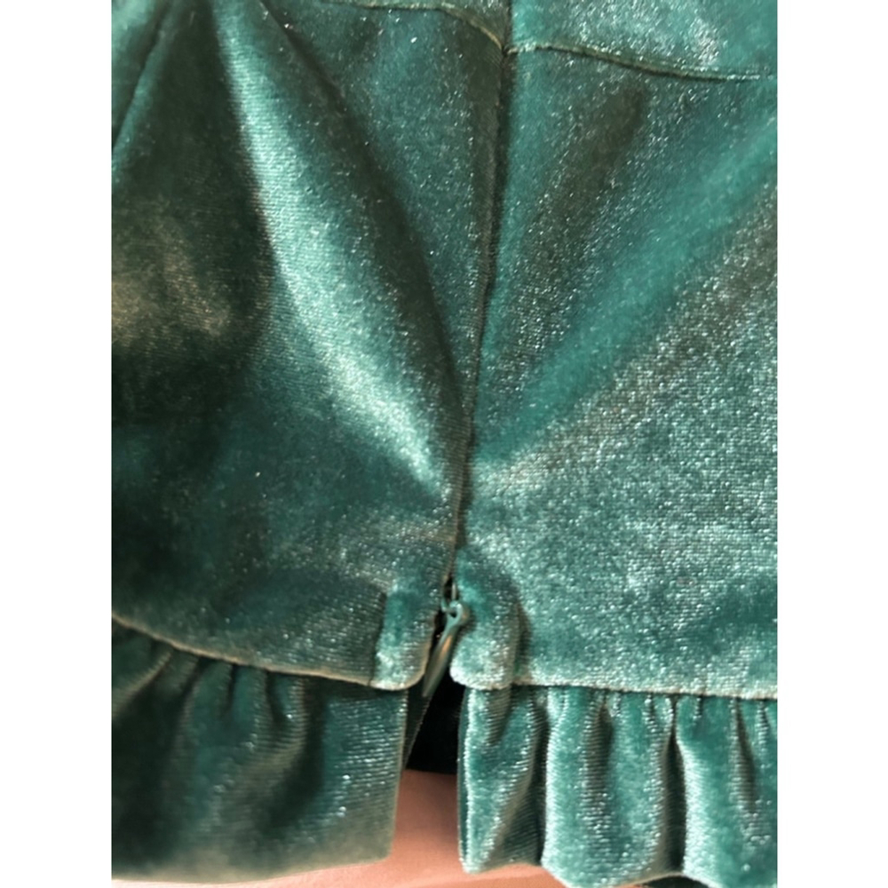 NEW Y2K Johnny Wujek Evergreen Velvet Mini Prom Dress Size L - Picture 4 of 5